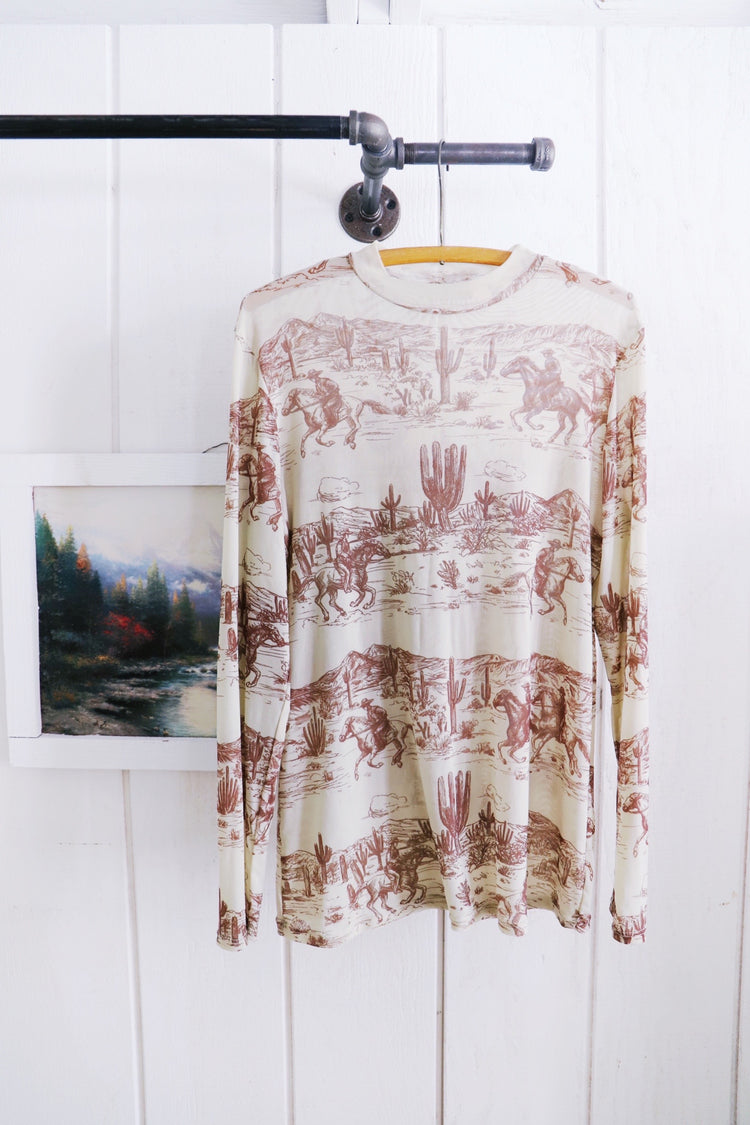 Wild Wild Northwest Mesh Mock Neck