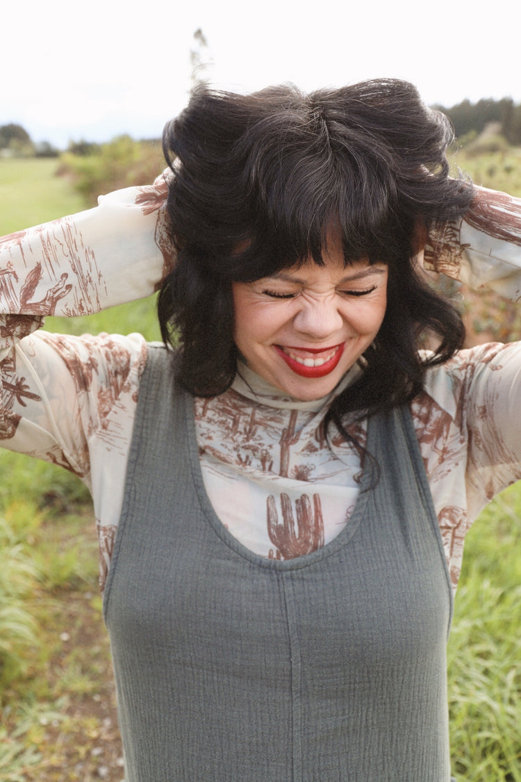Wild Wild Northwest Mesh Mock Neck