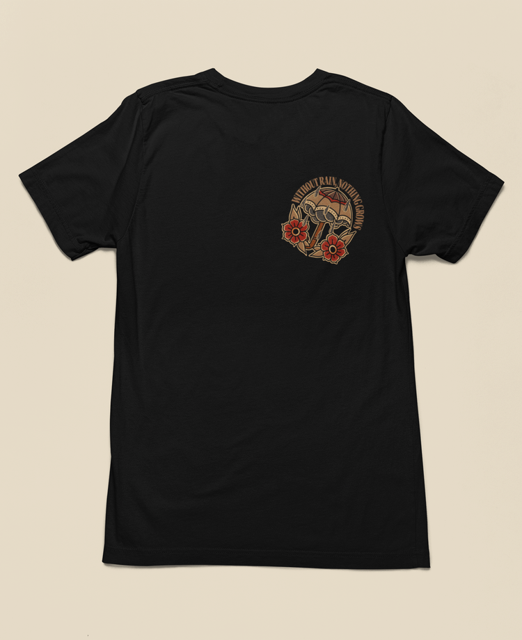 Umbrella Tattoo Graphic tee: Without Rain Nothing Grows