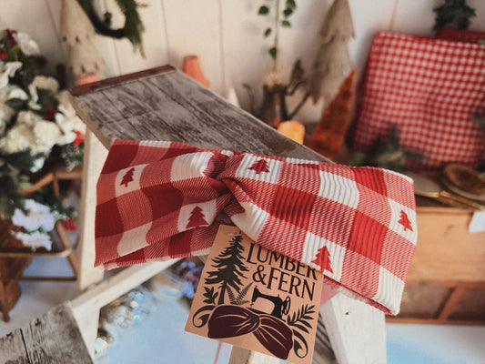 Checker Tree Farm Red