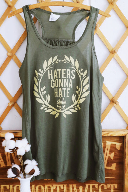 Haters Flowy Tank - olive
